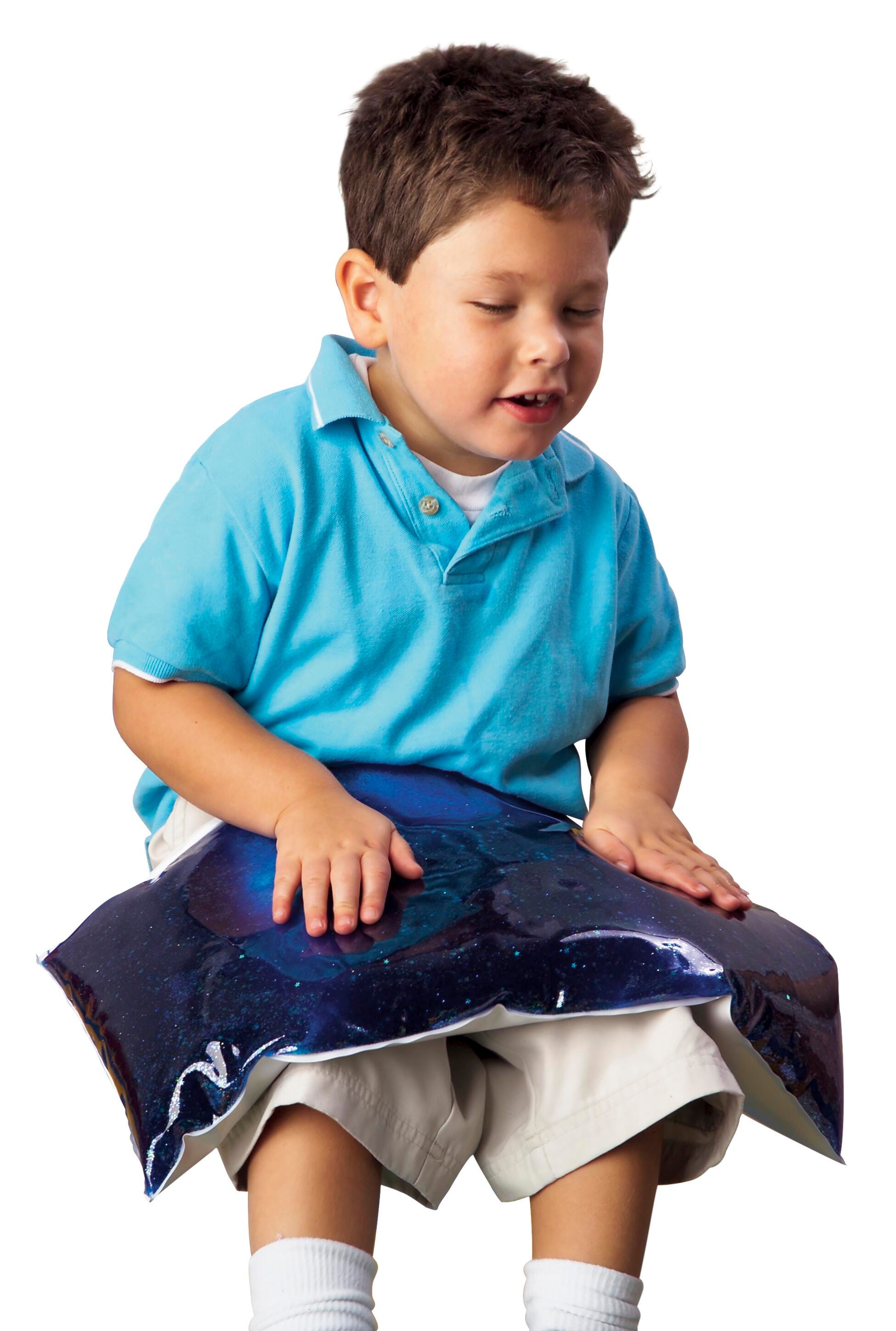 Glitter Gel Weighted Rectangular Lap Pad, 10 x 22 Inches, 7 Pounds, Blue 2121430